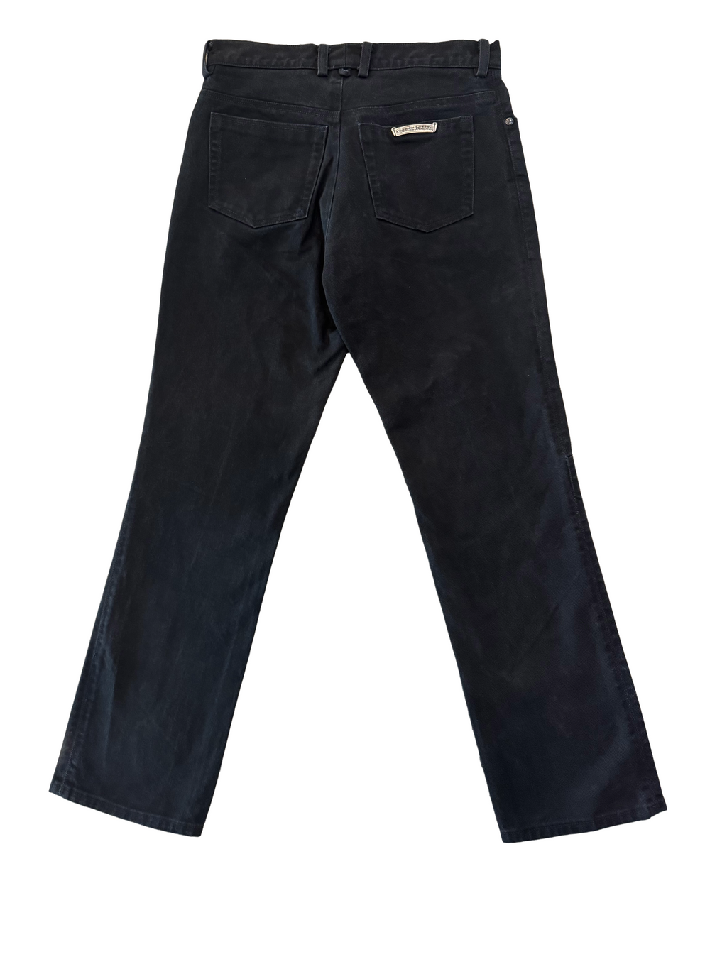 Chrome Hearts Vintage Fleur Knee Silver Plus Cross Denim Jeans