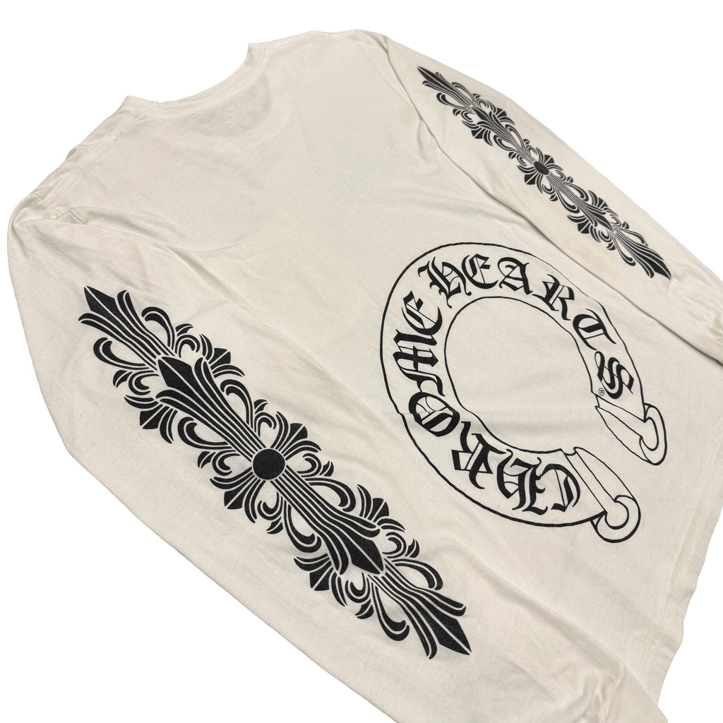 Chrome Hearts White Horse-shoe / Floral Long-sleeve tee