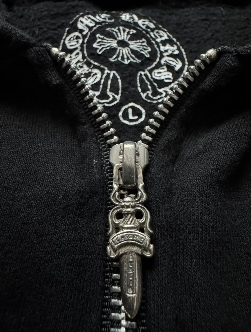 RARE Vintage Chrome Hearts Black Plus Cross sleeve Zip-up