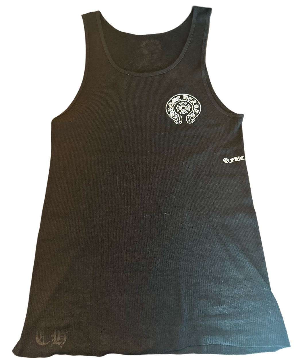 Chrome Hearts Black horseshoe Logo Tank top