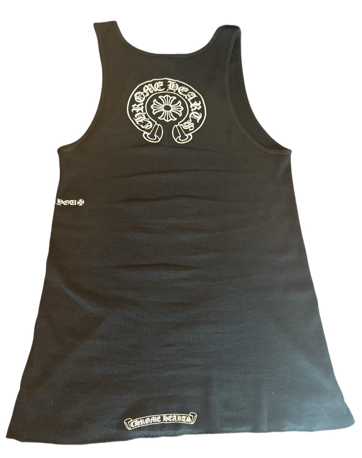 Chrome Hearts Black horseshoe Logo Tank top