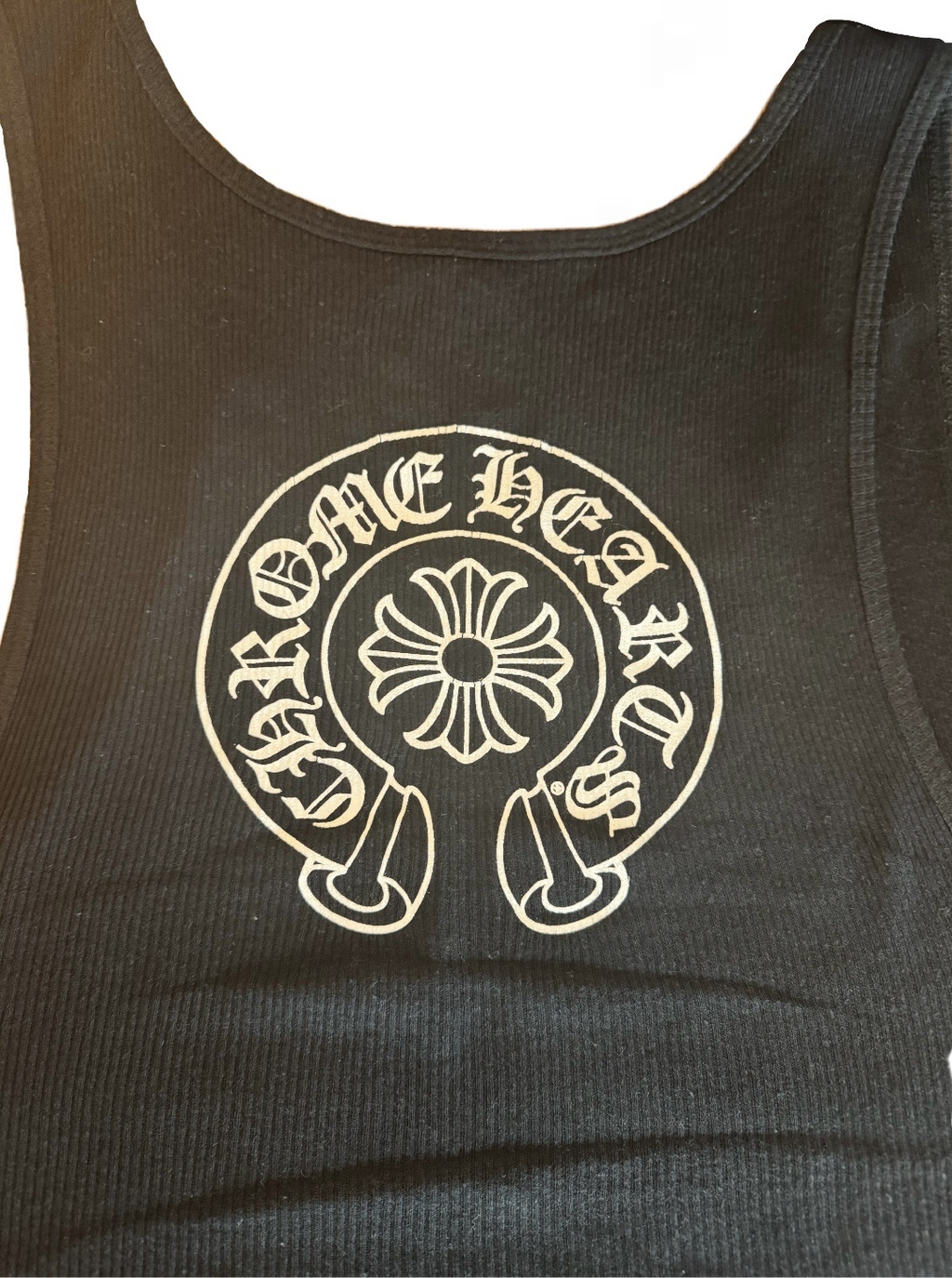 Chrome Hearts Black horseshoe Logo Tank top