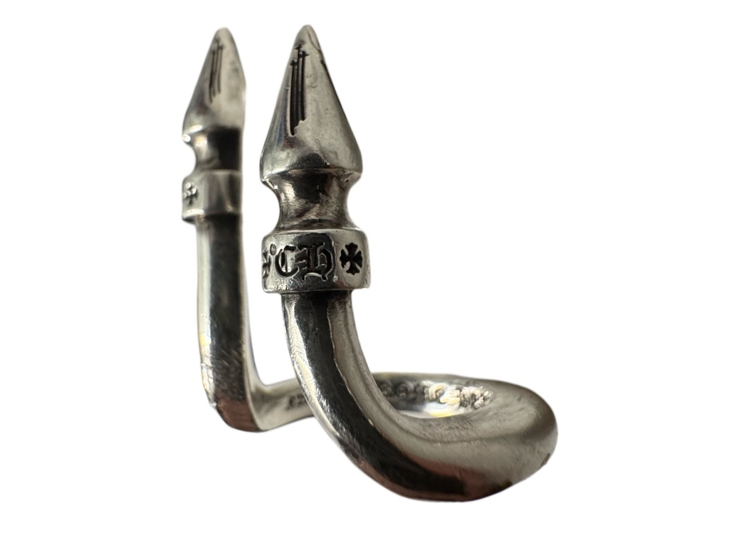 Chrome Hearts Silver Double Spike ring