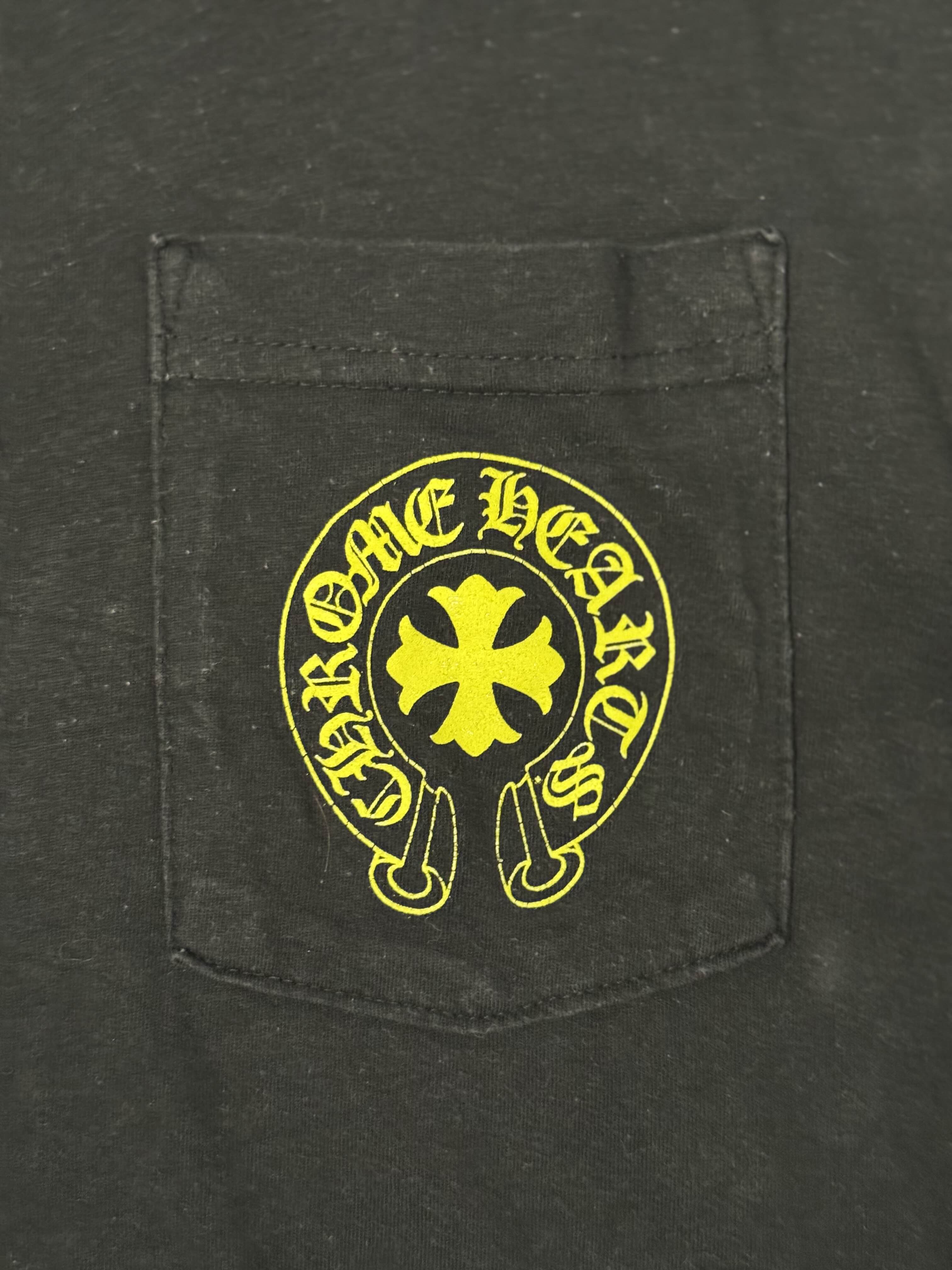 Chrome Hearts Black/Lime Eyechart with Floral Long sleeve shirt