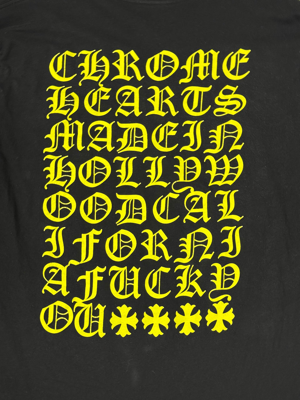 Chrome Hearts Black/Lime Eyechart with Floral Long sleeve shirt