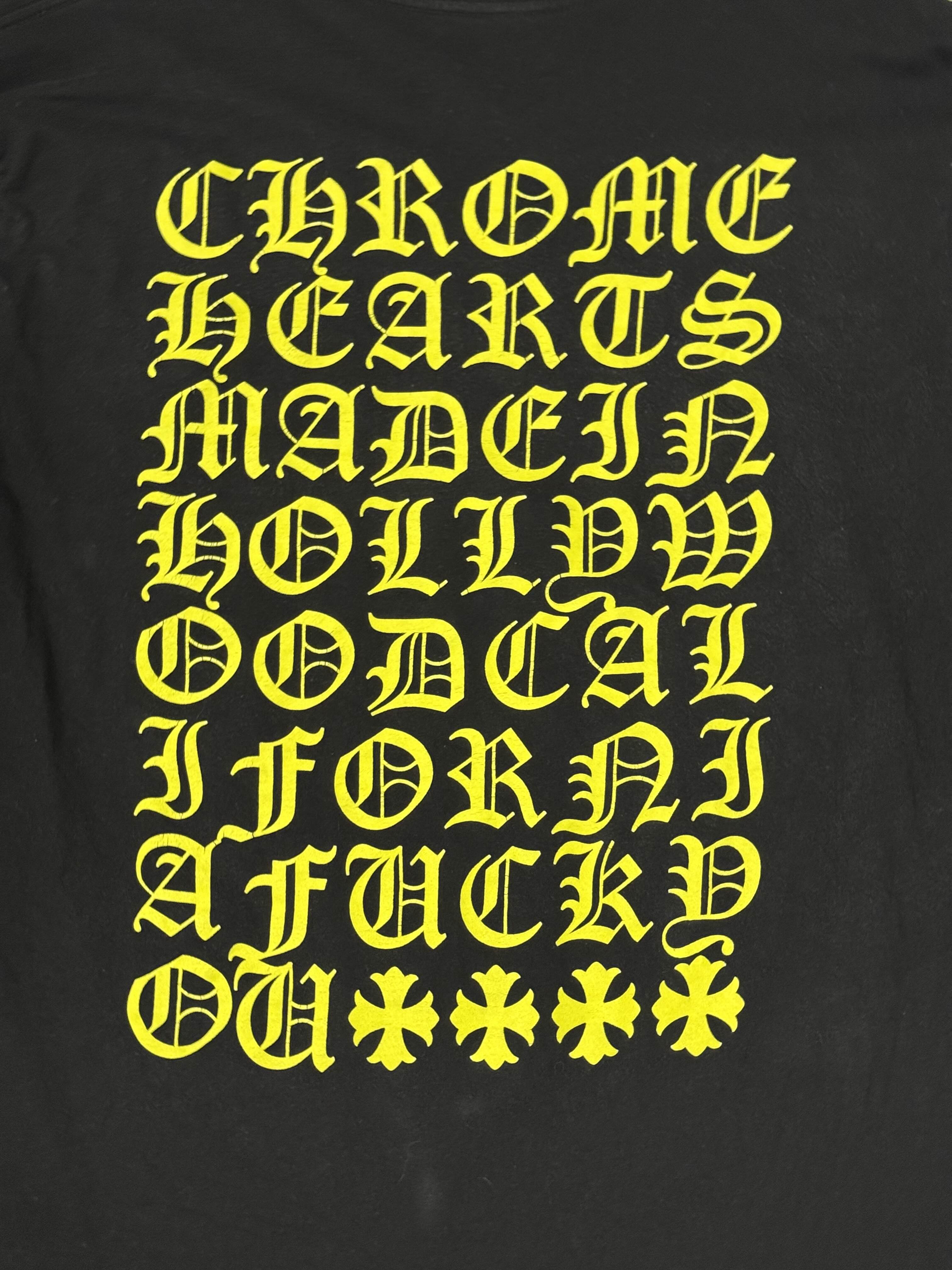 Chrome Hearts Black/Lime Eyechart with Floral Long sleeve shirt