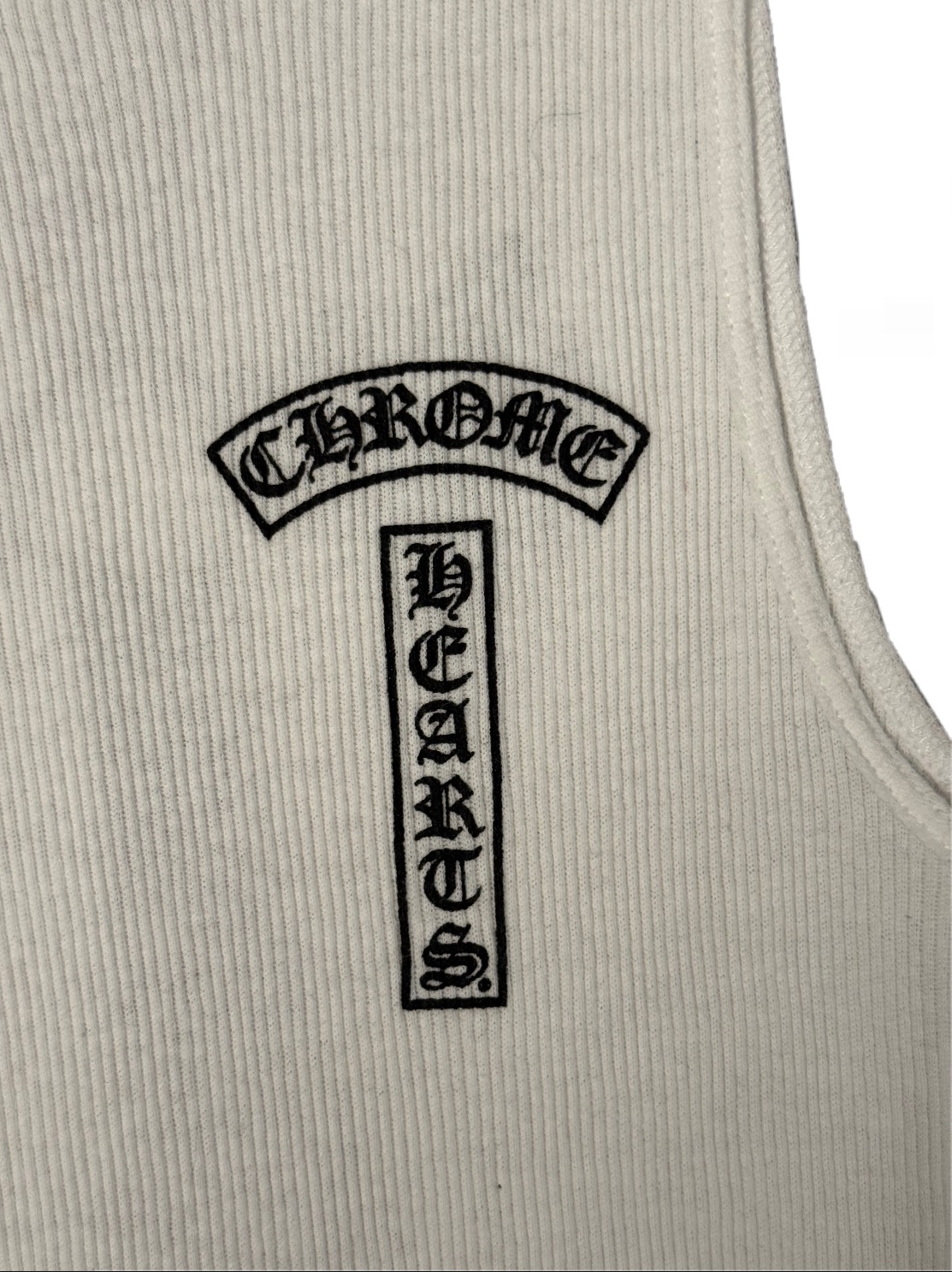 Chrome Hearts White T-bar/Cross Tank top