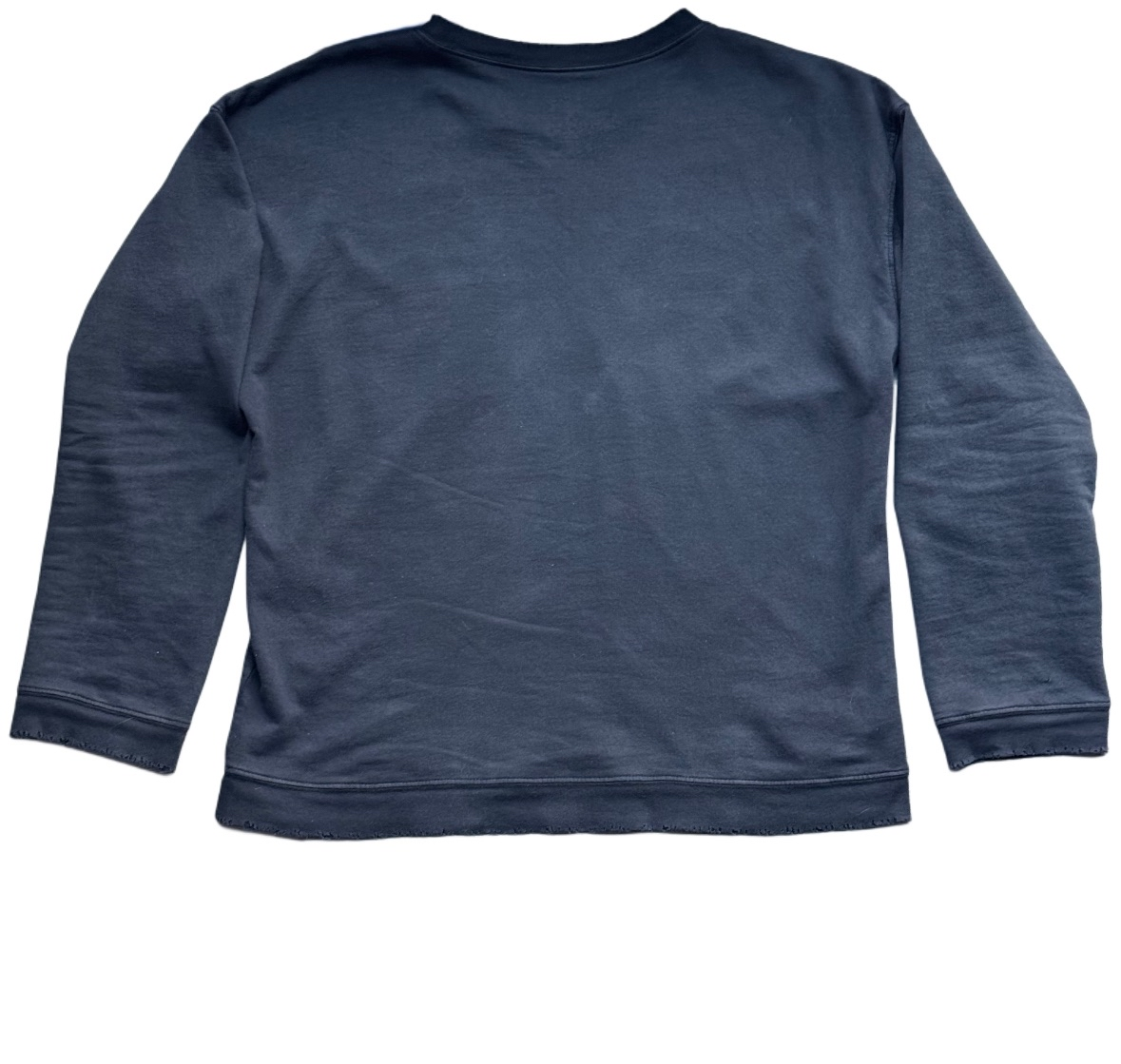 Vintage Chrome hearts Black Crewneck Pullover with Teal Leather Plus Patch and Silver scroll