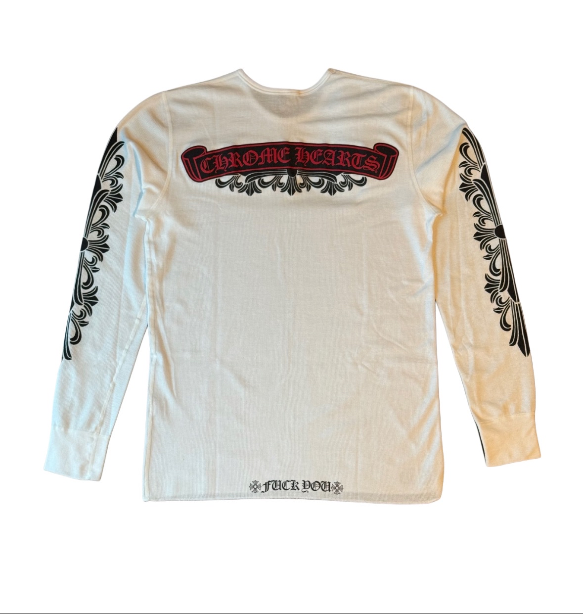 Vintage Chrome Hearts Waffle-knit Thermal Floral Long-sleeve