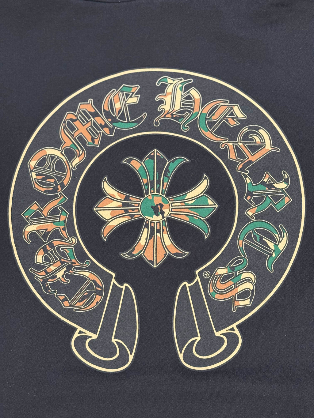 Chrome Hearts Black Hoodie with Camo Prints