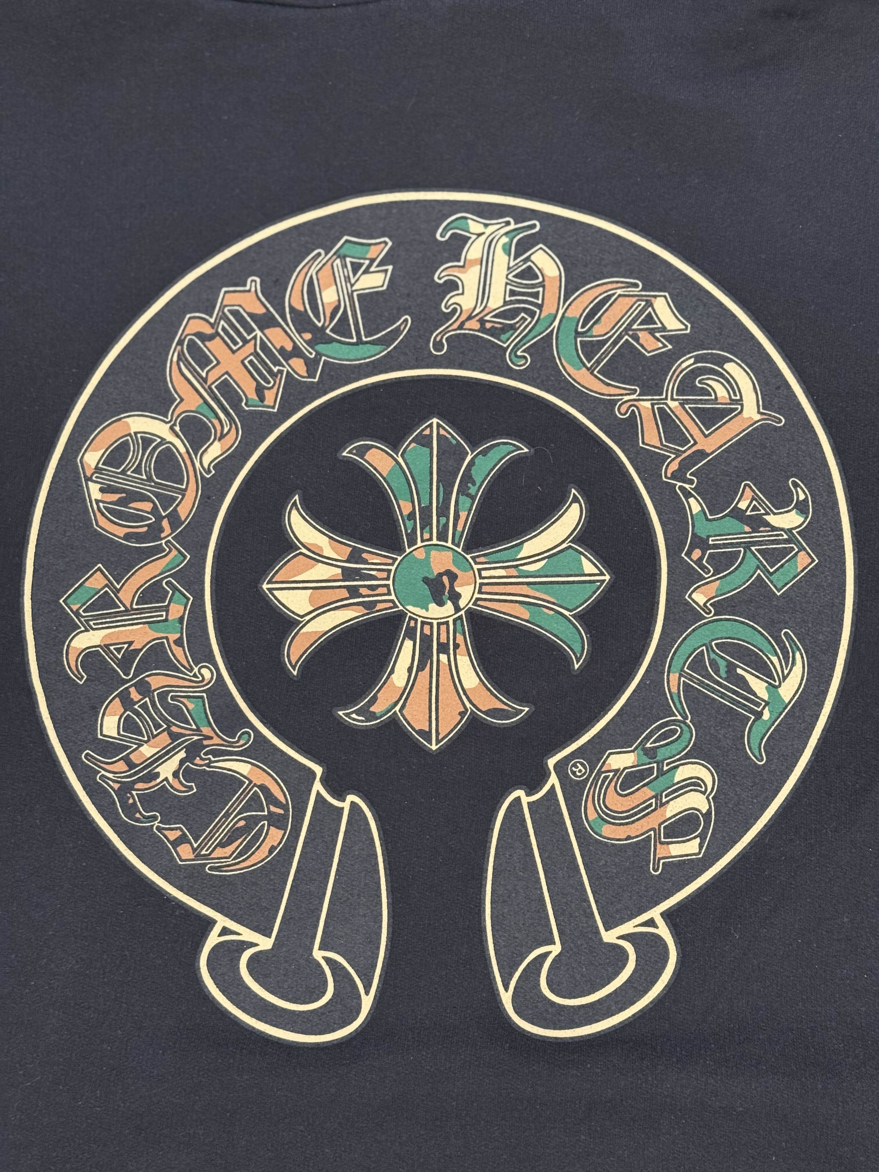 Chrome Hearts Black Hoodie with Camo Prints