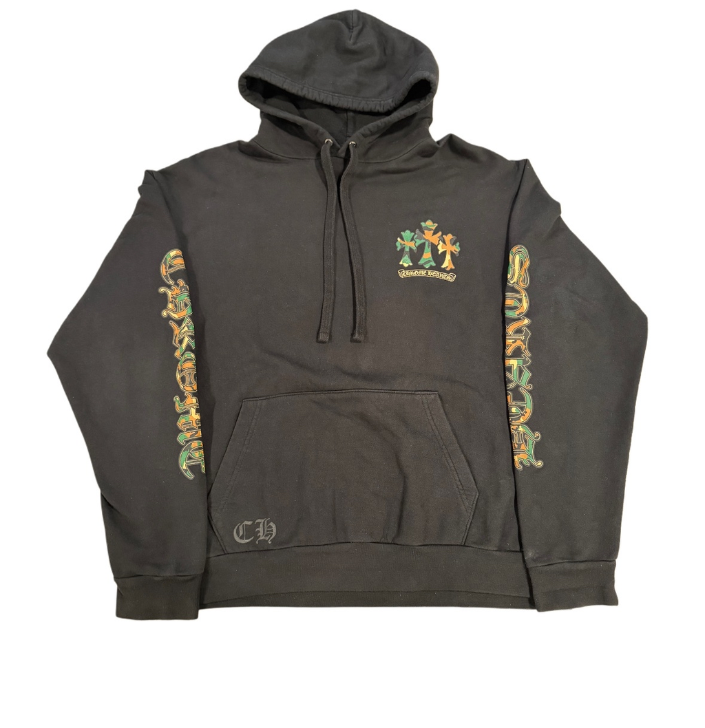 Chrome Hearts Black Hoodie with Camo Prints