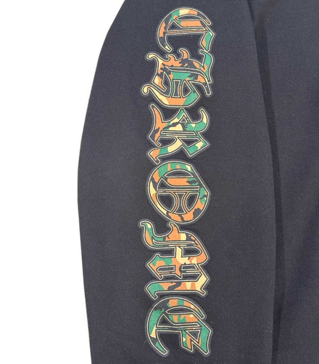 Chrome Hearts Black Hoodie with Camo Prints