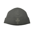 Chrome Hearts Black Cashmere Beanie with Black Pony-hair Cross patch