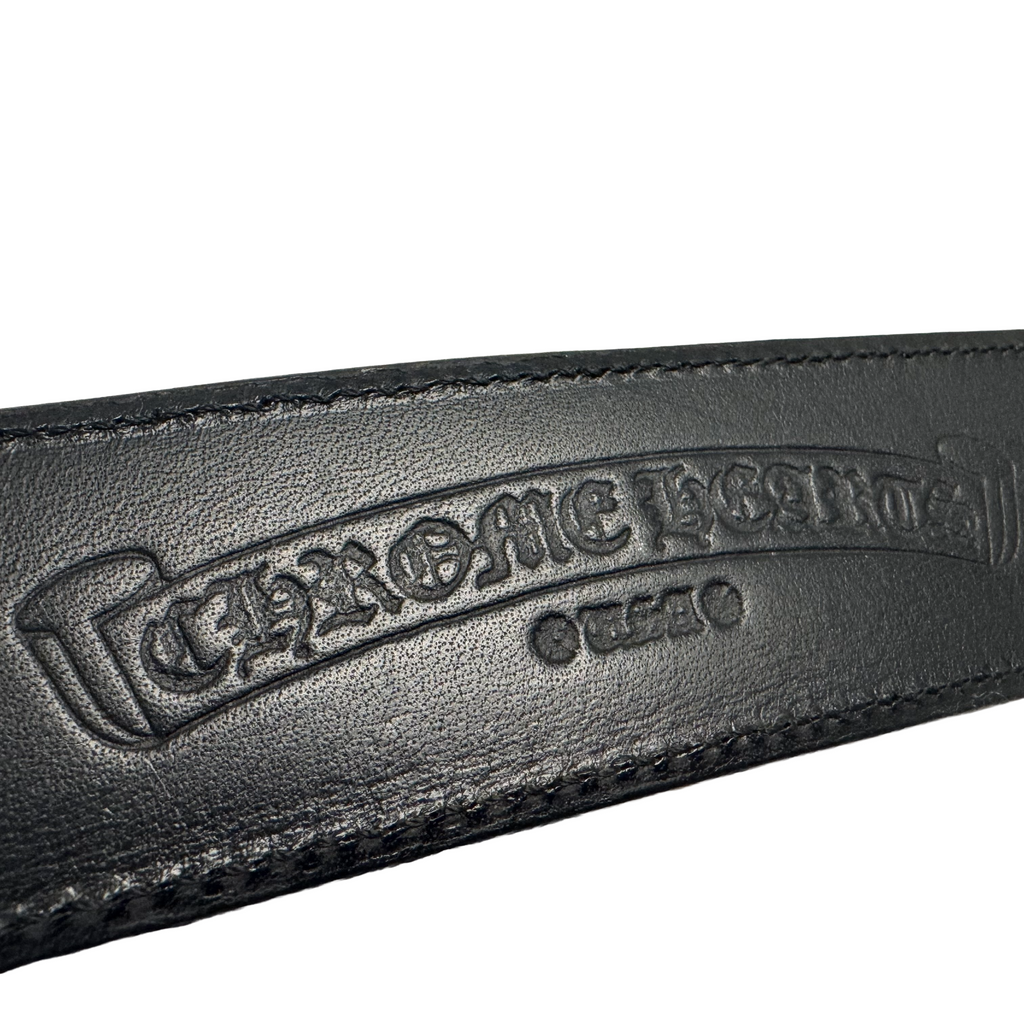 Chrome Hearts Black Leather Belt Strap