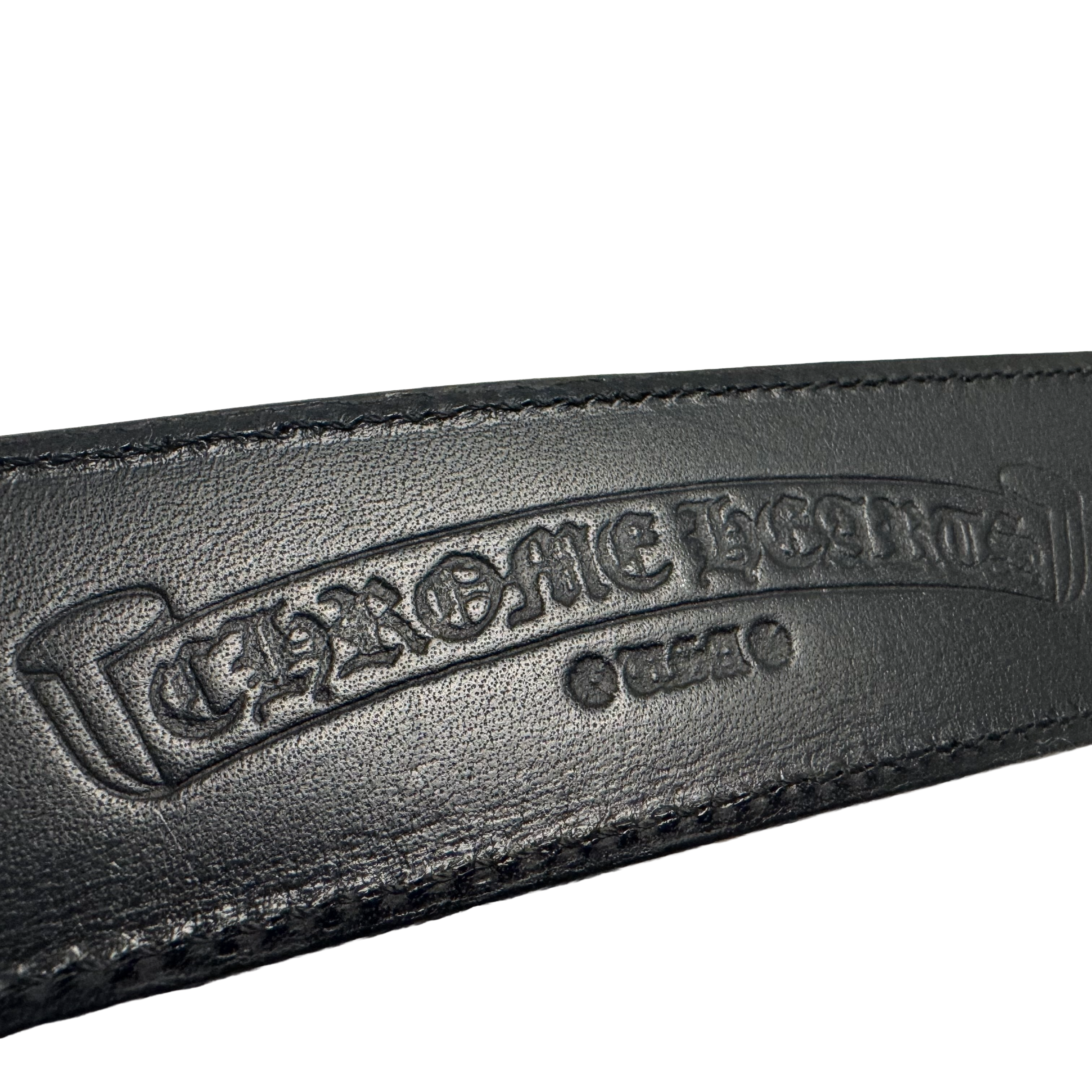 Chrome Hearts Black Leather Belt Strap