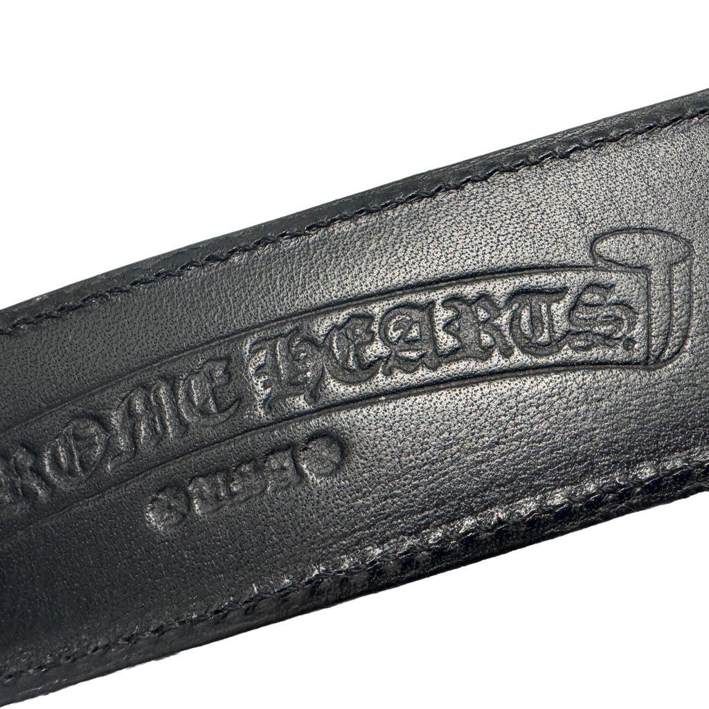 Chrome Hearts Black Leather Belt Strap