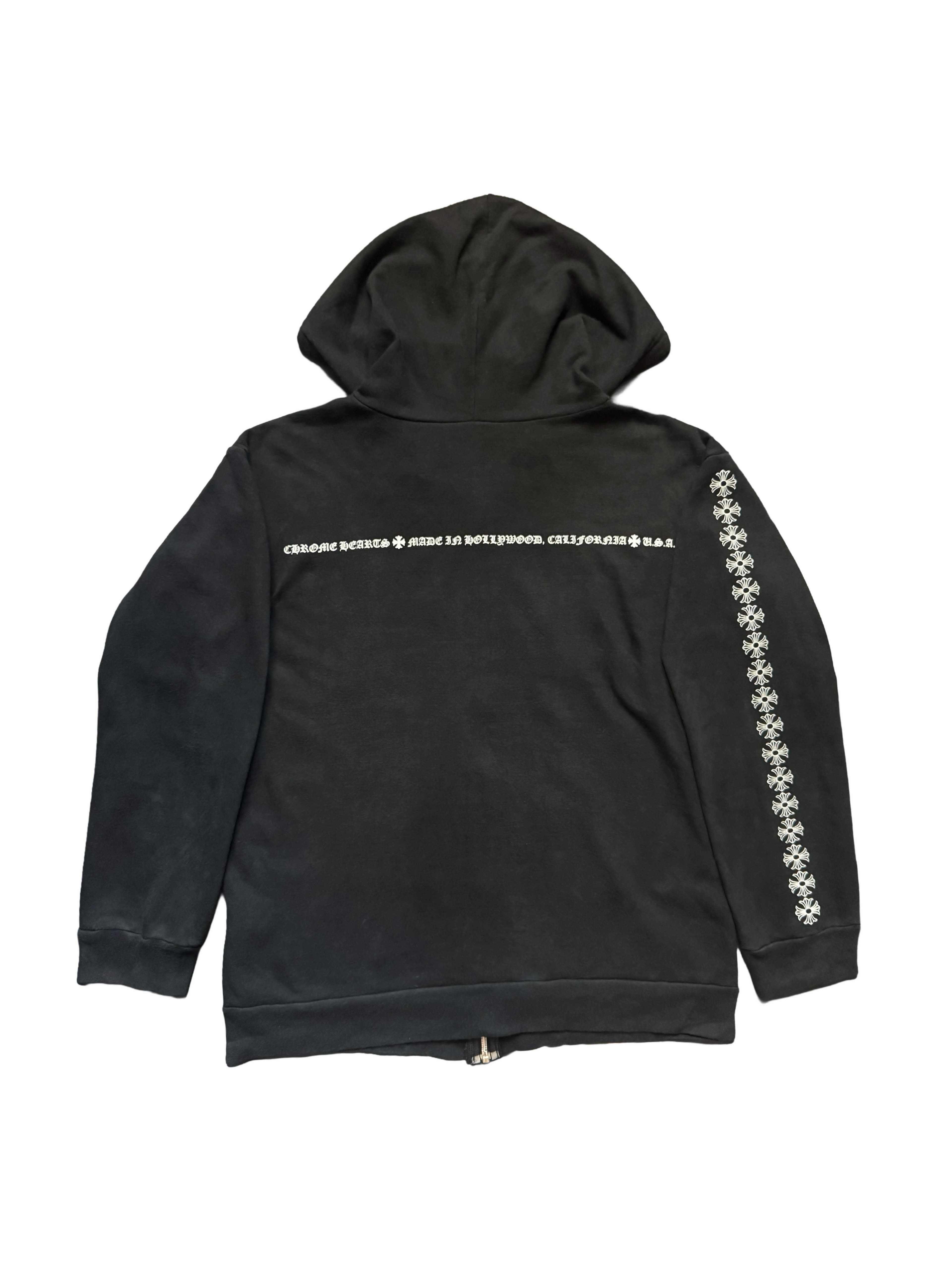RARE Vintage Chrome Hearts Black Plus Cross sleeve Zip-up
