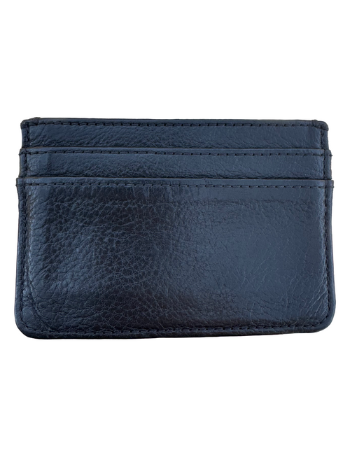 Chrome Hearts Black leather Cardholder with silver scroll
