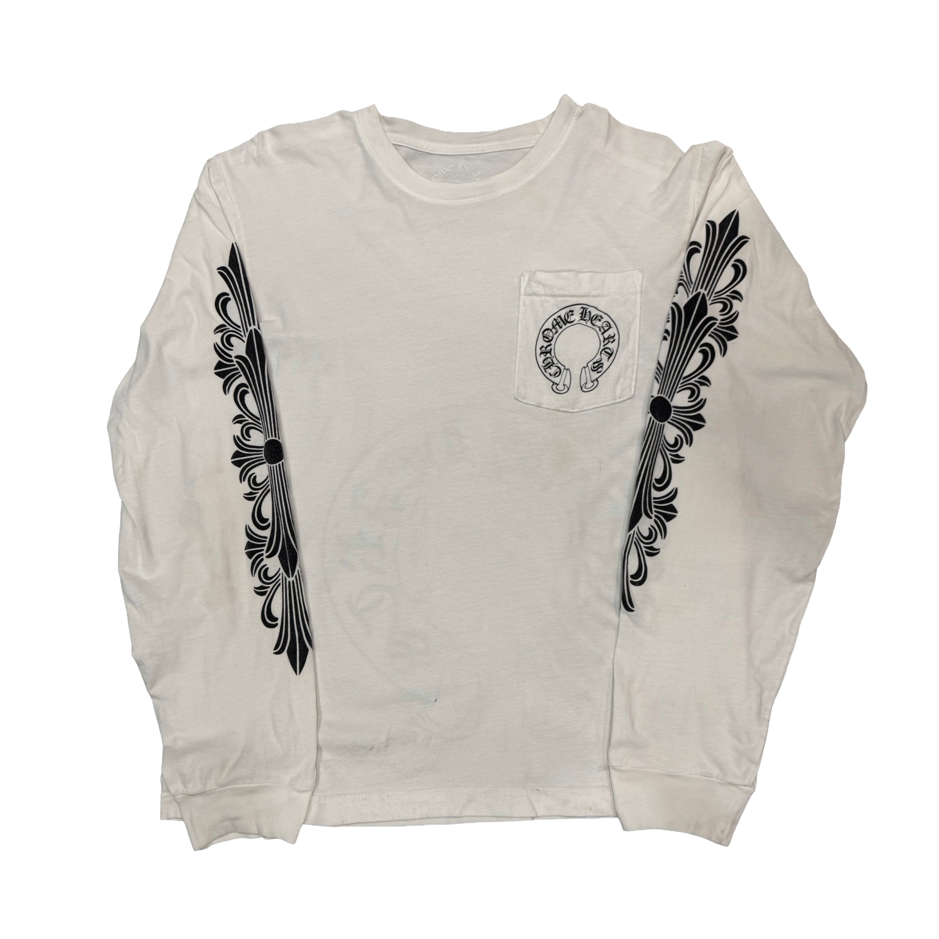 Chrome Hearts White Horse-shoe / Floral Long-sleeve tee
