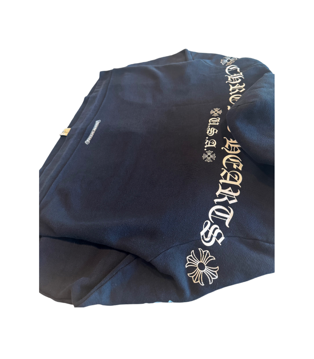 VINTAGE Chrome Hearts Black floral zip-up Hoodie
